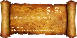 Zakariás Hubert névjegykártya